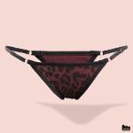 Slip Tanga aus Bio Merinowolle mit Leopardenmuster