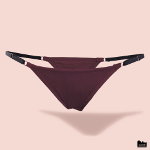 Slip Tanga aus Bio Merinowolle in burgund