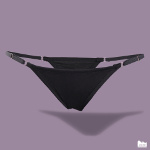 Slip Tanga aus Bio Merinowolle in schwarz