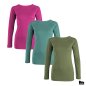 Preview: Raglanshirt Edina aus Bio Merinowolle  langarm khaki, petrol, pink
