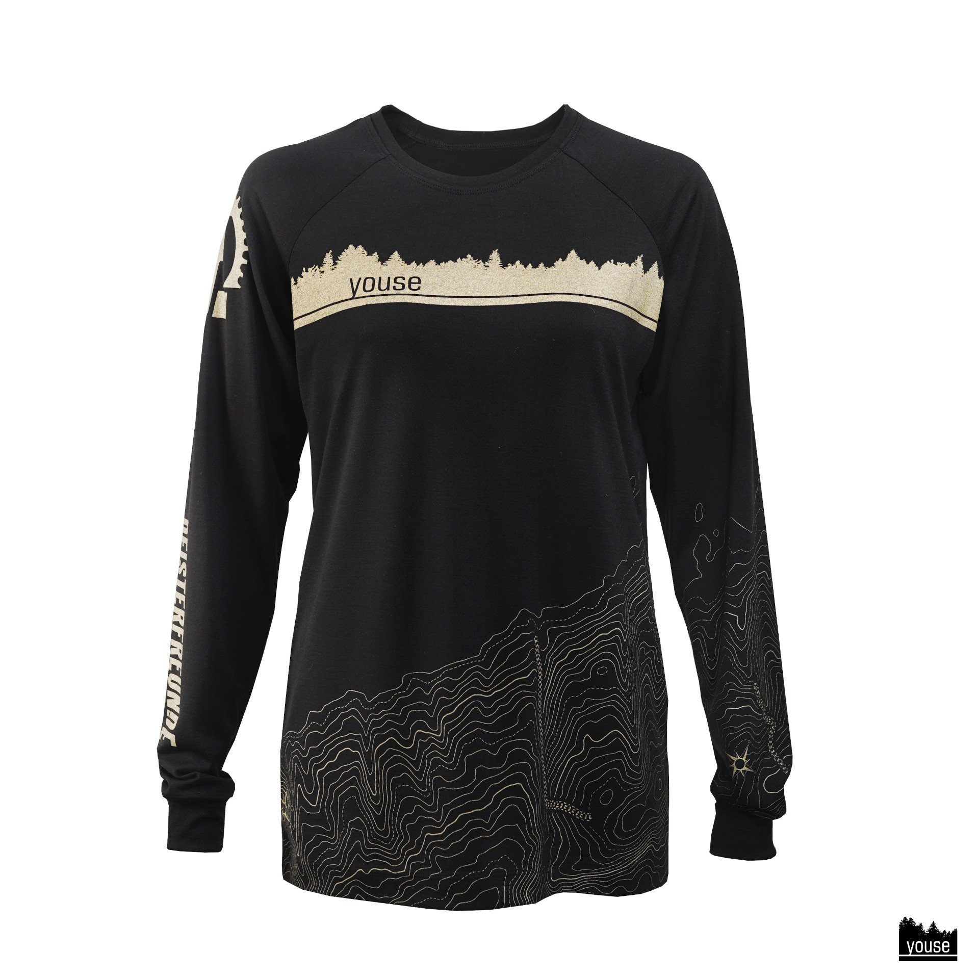 Preview: Damentrikot Deisterfreunde langarm schwarz/gold