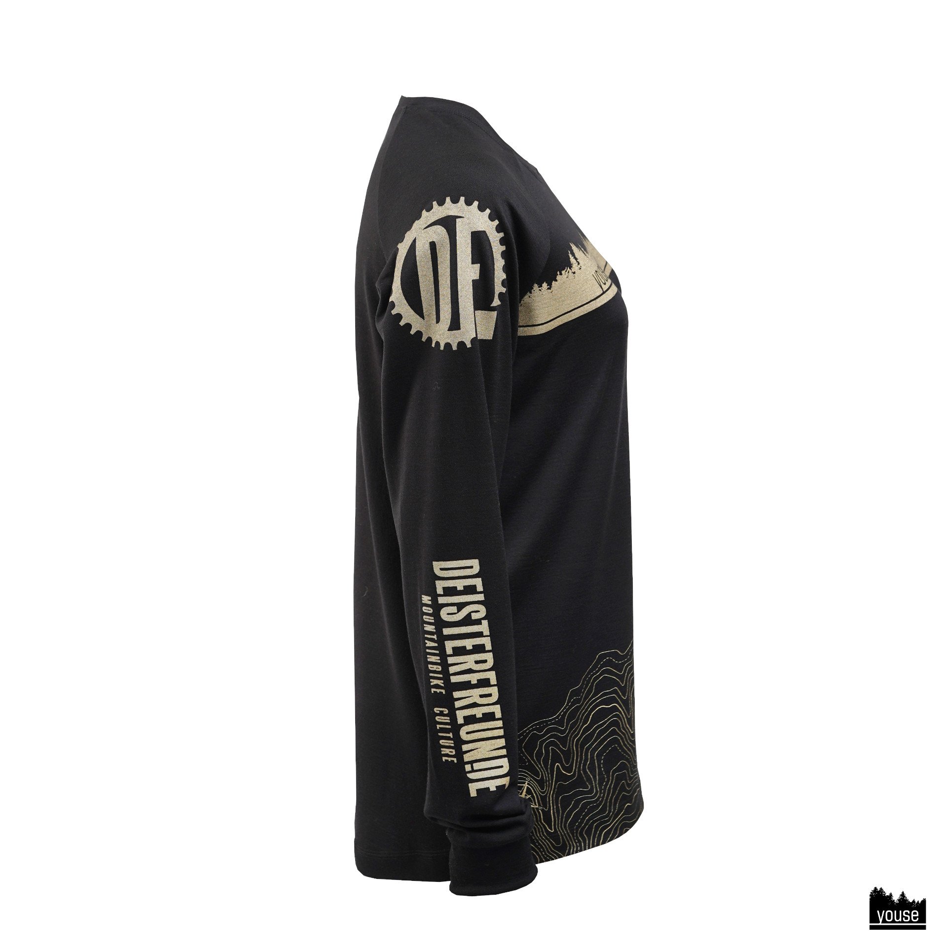 Preview: Damentrikot Deisterfreunde langarm schwarz/gold