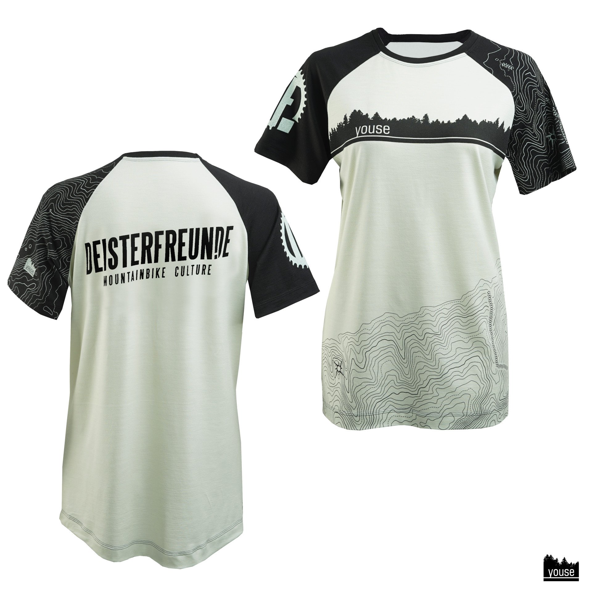 Preview: Damentrikot Deisterfreunde kurzarm nebelgrün/schwarz