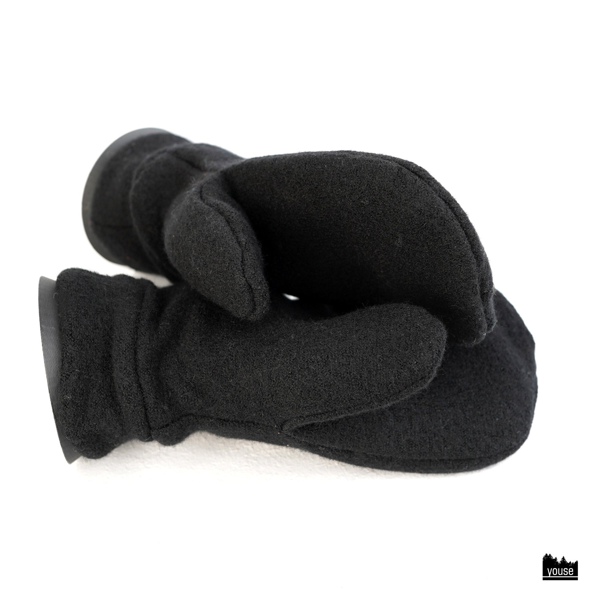 gefütterte Handschuhe aus Merinowalk schwarz