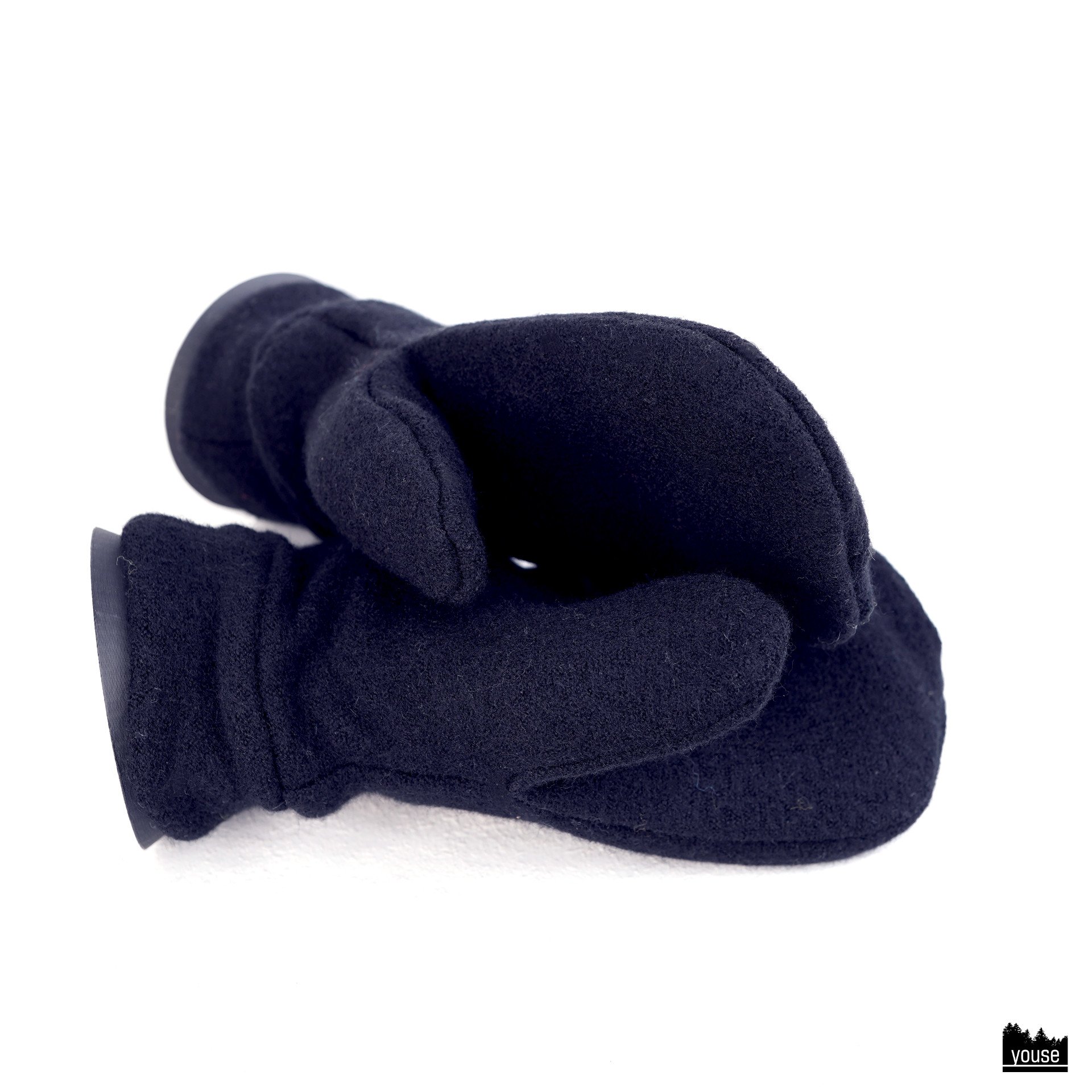 gefütterte Handschuhe aus Merinowalk schwarzblau