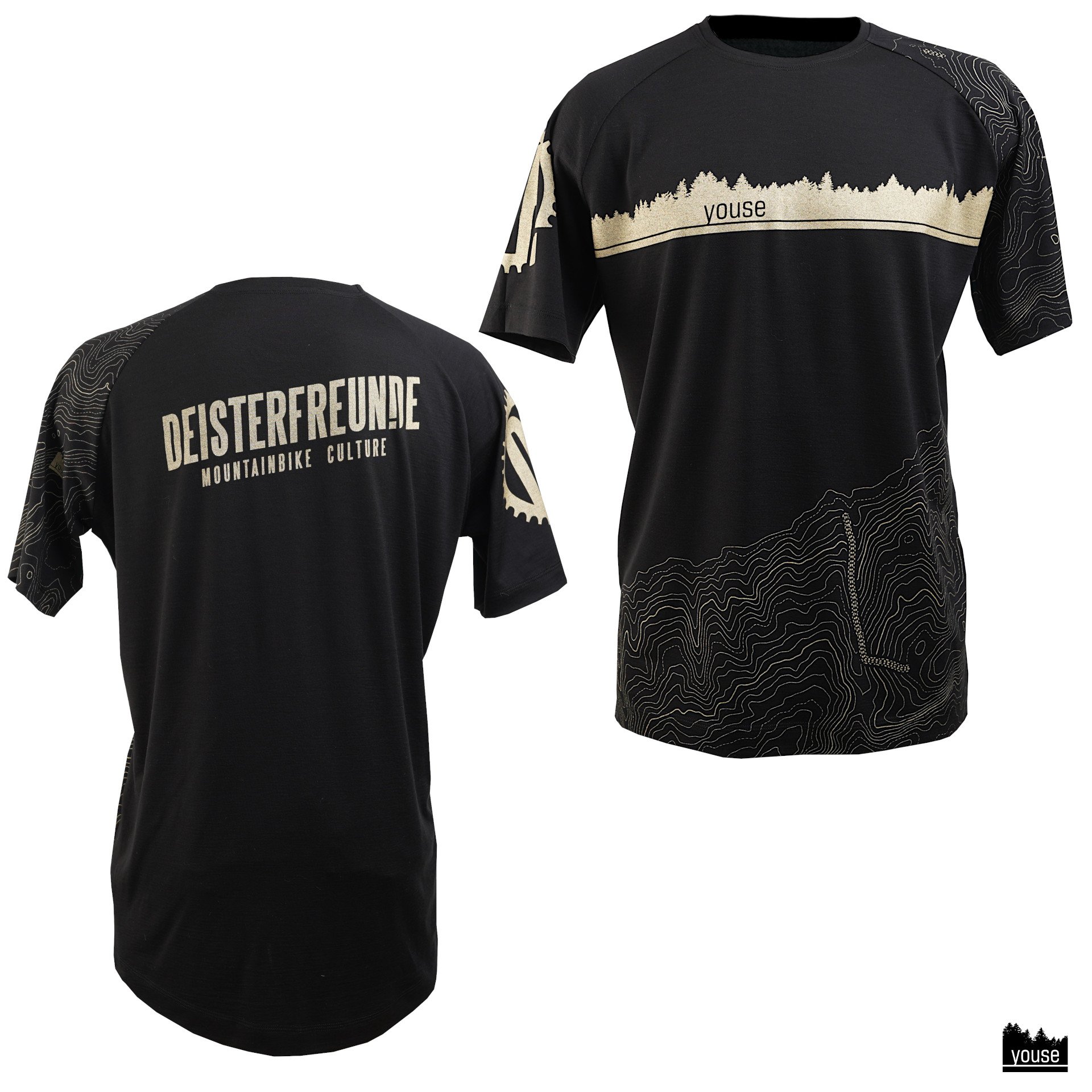 Preview: Deisterfeunde Trikot kurzarm schwarz/gold
