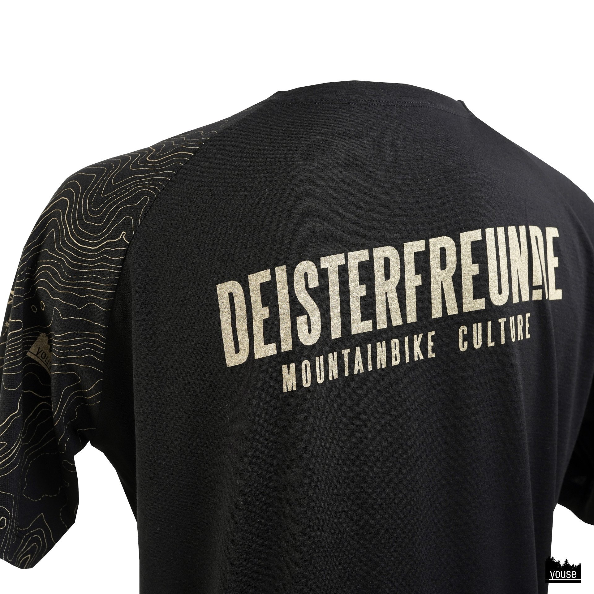 Deisterfeunde Trikot Merinowolle kurzarm schwarz/gold