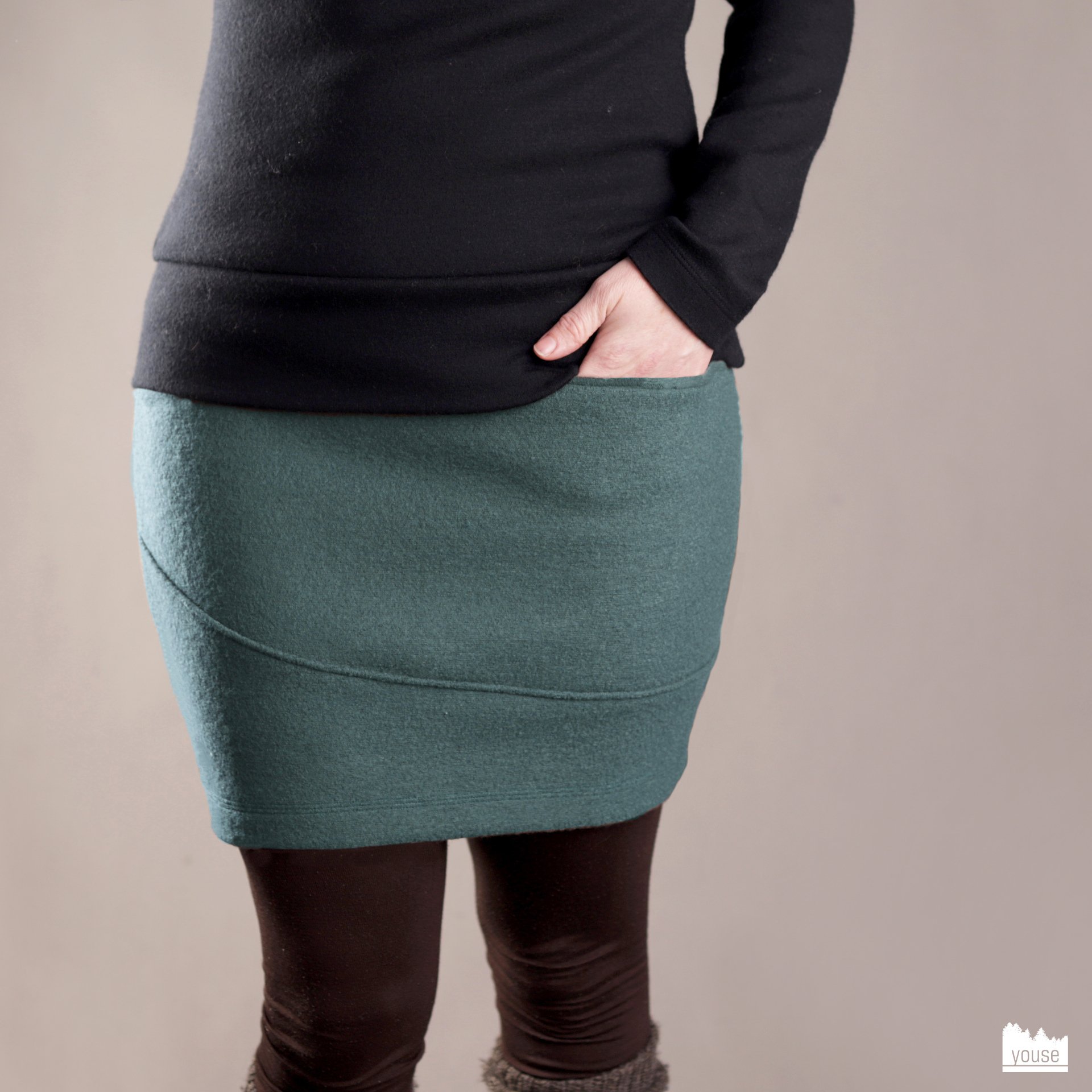 Walk Rock Dia aus Bio Merinowolle Größe 38 , Farbe ozeangrün