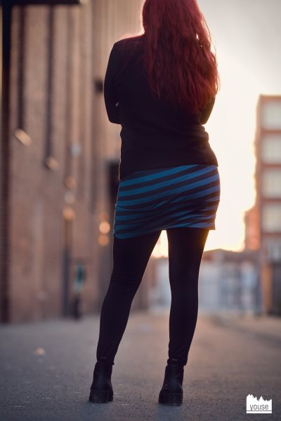 Bio Merinokleid Amia Blockstreifen azur