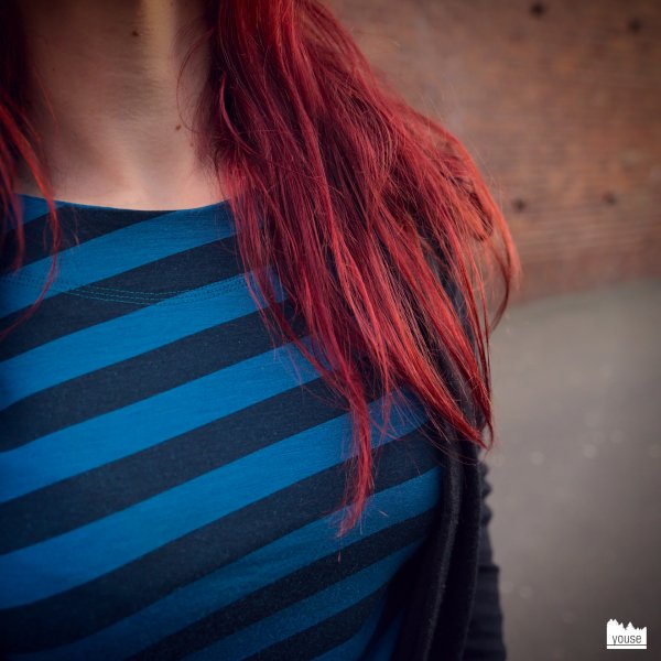 Bio Merinokleid Amia Blockstreifen azur