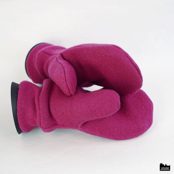 gefütterte Handschuhe aus Merinowalk fuchsia