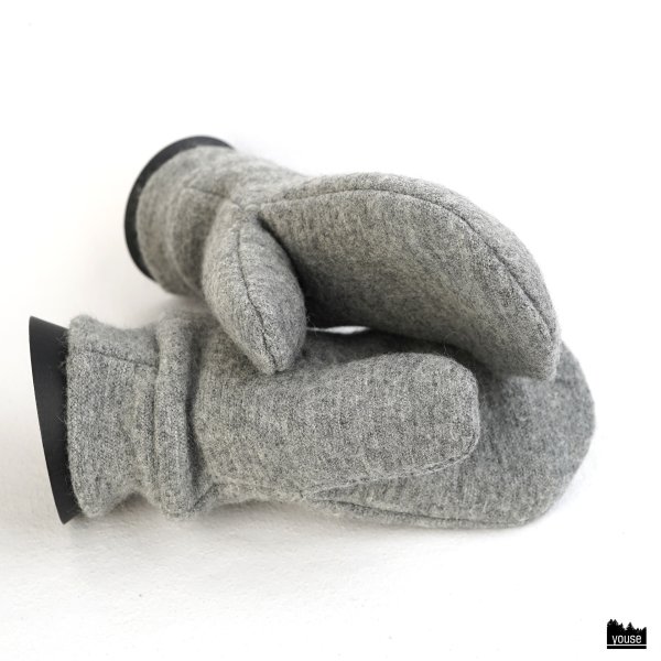 gefütterte Handschuhe aus Merinowalk grau