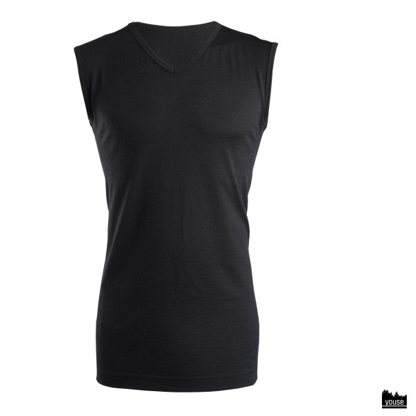 Merinowolle Herren Unterhemd mulesingfrei schwarz