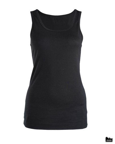 Merinowolle Damen Unterhemd mulesingfrei schwarz